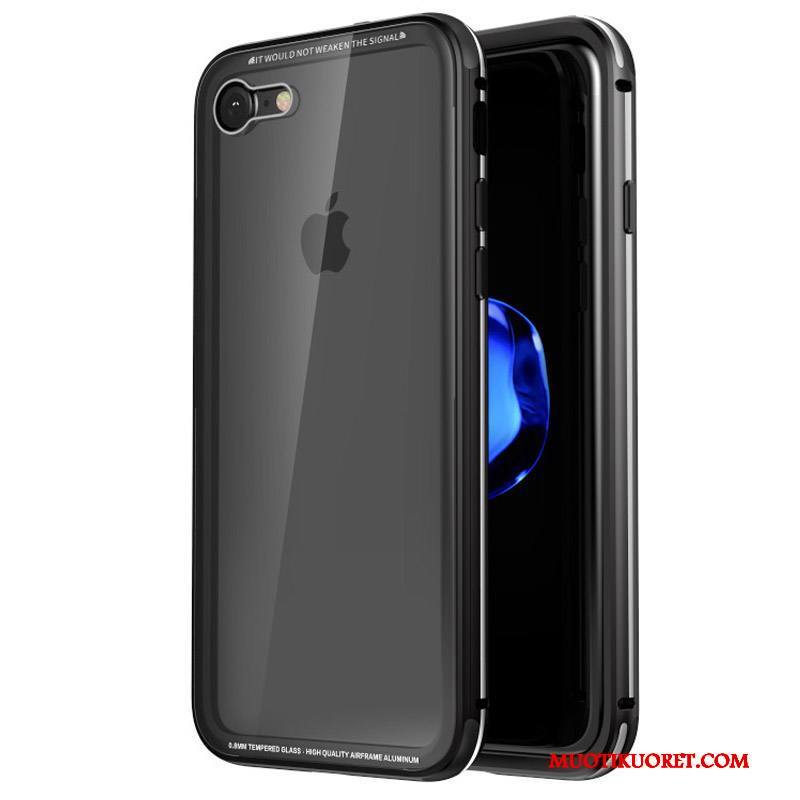 iPhone 8 Kuori Läpinäkyvä Uusi Puhelimen Kuoret Metalli All Inclusive Lasi Takakansi