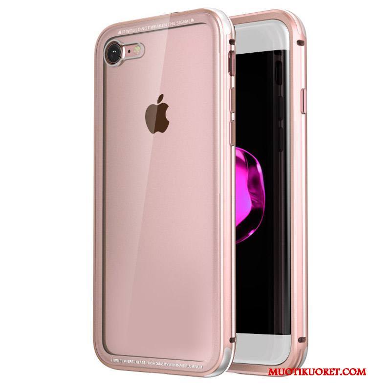 iPhone 8 Kuori Läpinäkyvä Uusi Puhelimen Kuoret Metalli All Inclusive Lasi Takakansi