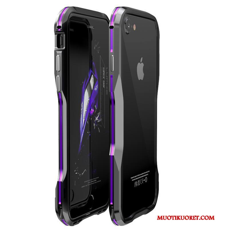 iPhone 8 Kuori Metalli Violetti Suojaus Murtumaton Kehys Kotelo Kova