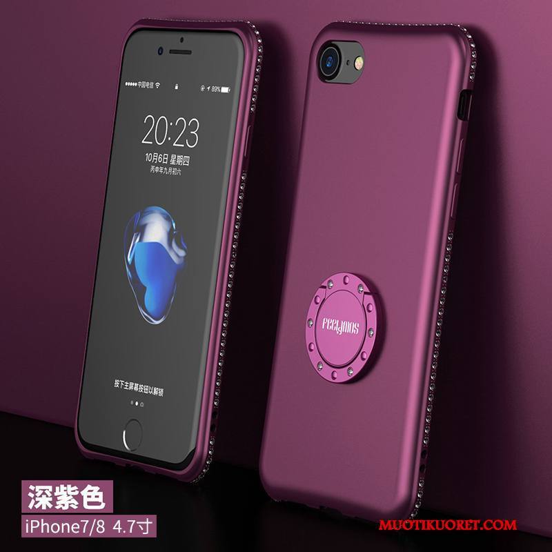 iPhone 8 Kuori Strassi Violetti Tuki Kotelo Murtumaton Net Red Silikoni