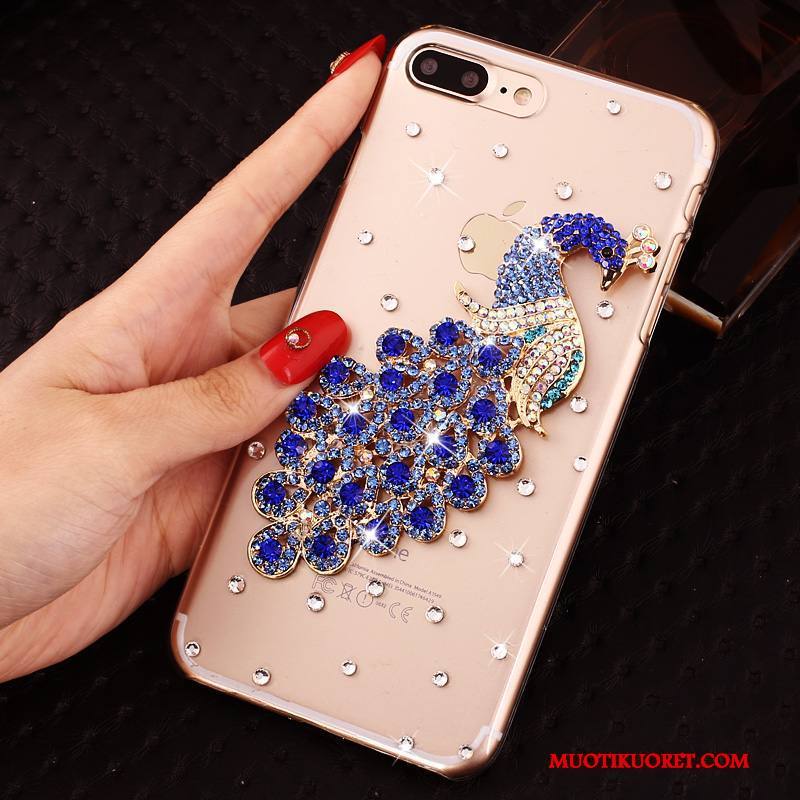 iPhone 8 Plus Kuori Rhinestone Inlay Strassi Suojaus Kotelo Läpinäkyvä Jauhe Puhelimen Kuoret