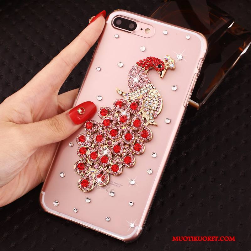 iPhone 8 Plus Kuori Rhinestone Inlay Strassi Suojaus Kotelo Läpinäkyvä Jauhe Puhelimen Kuoret