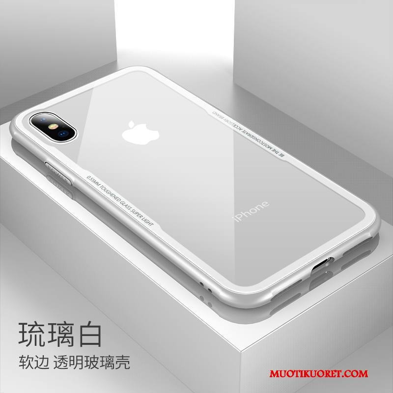 iPhone X Kuori Lasi Punainen Läpinäkyvä Puhelimen Kuoret Kotelo Ultra Uusi