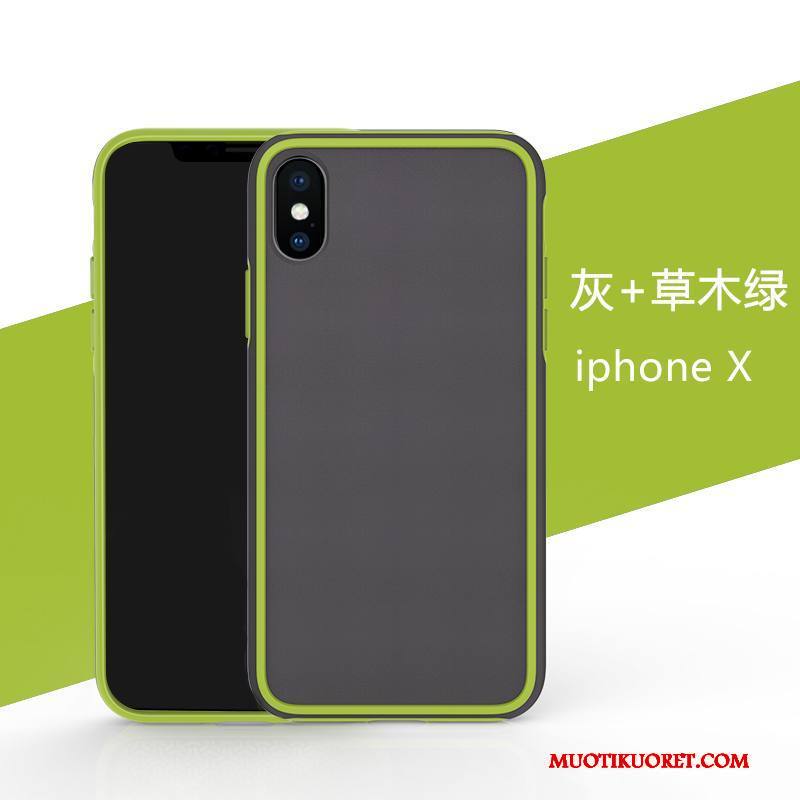 iPhone X Kuori Luova Puhelimen Kuoret Pesty Suede All Inclusive Vihreä Murtumaton Silikoni