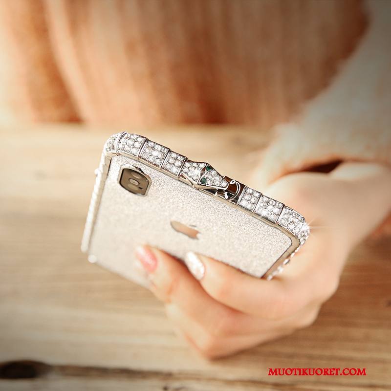 iPhone X Kuori Pesty Suede Jauhe Uusi Rhinestone Inlay Trendi Murtumaton Puhelimen Kuoret