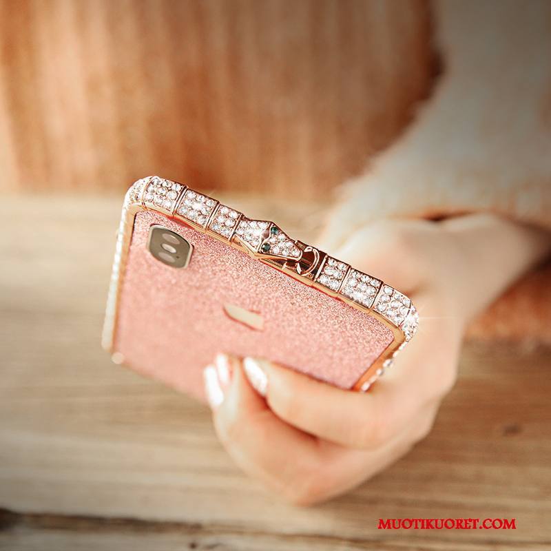 iPhone X Kuori Pesty Suede Jauhe Uusi Rhinestone Inlay Trendi Murtumaton Puhelimen Kuoret