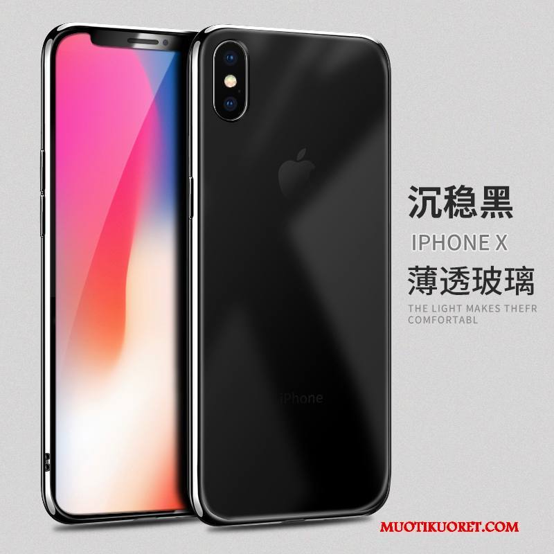 iPhone X Kuori Silikoni Persoonallisuus Luova Uusi Lasi Sininen Murtumaton