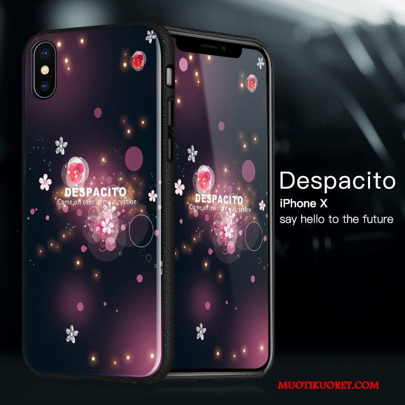 iPhone X Kuori Violetti Silikoni Ripustettavat Koristeet Murtumaton Net Red Ultra Lasi