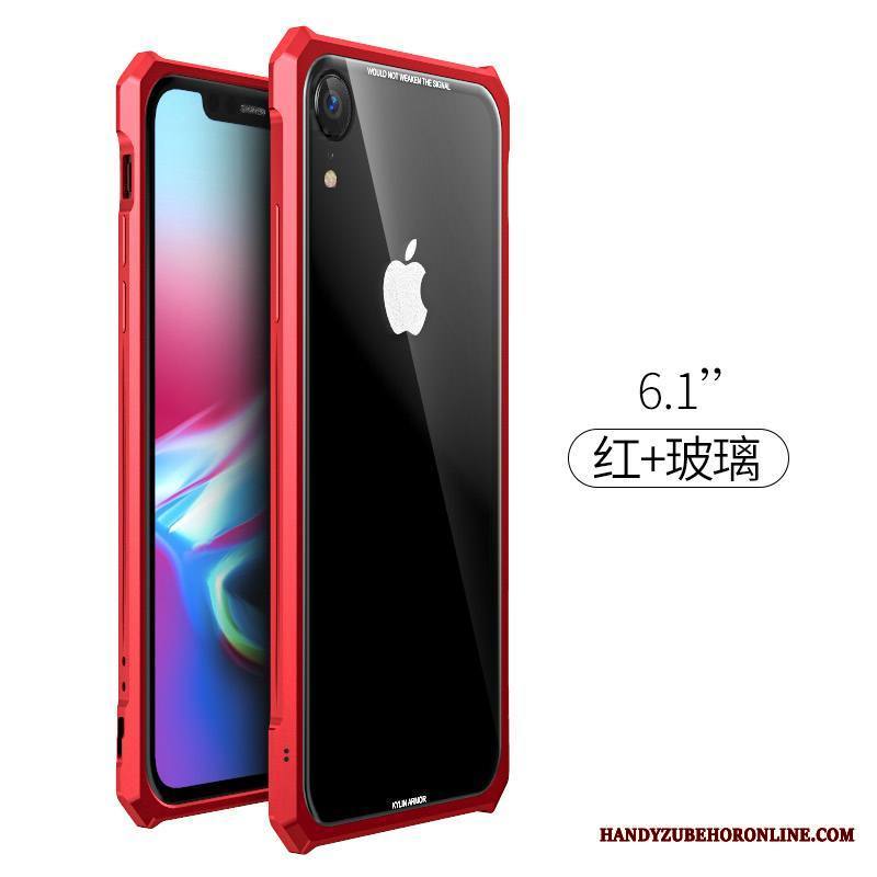 iPhone Xr Kuori Metalli Puhelimen Kuoret Kulta Lasi Läpinäkyvä Suojaus Kehys