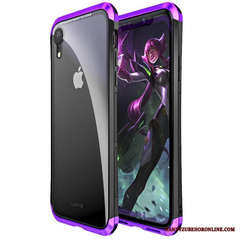 iPhone Xr Murtumaton Kova Kuori Lasi Metalli All Inclusive Suojaus