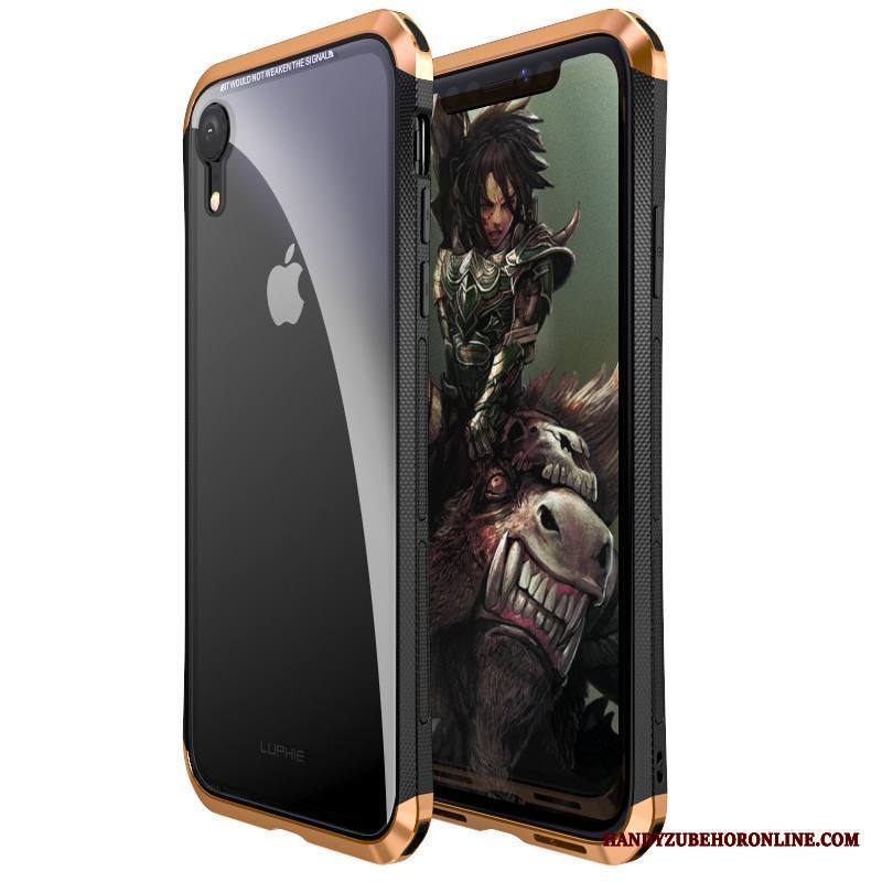 iPhone Xr Murtumaton Kova Kuori Lasi Metalli All Inclusive Suojaus