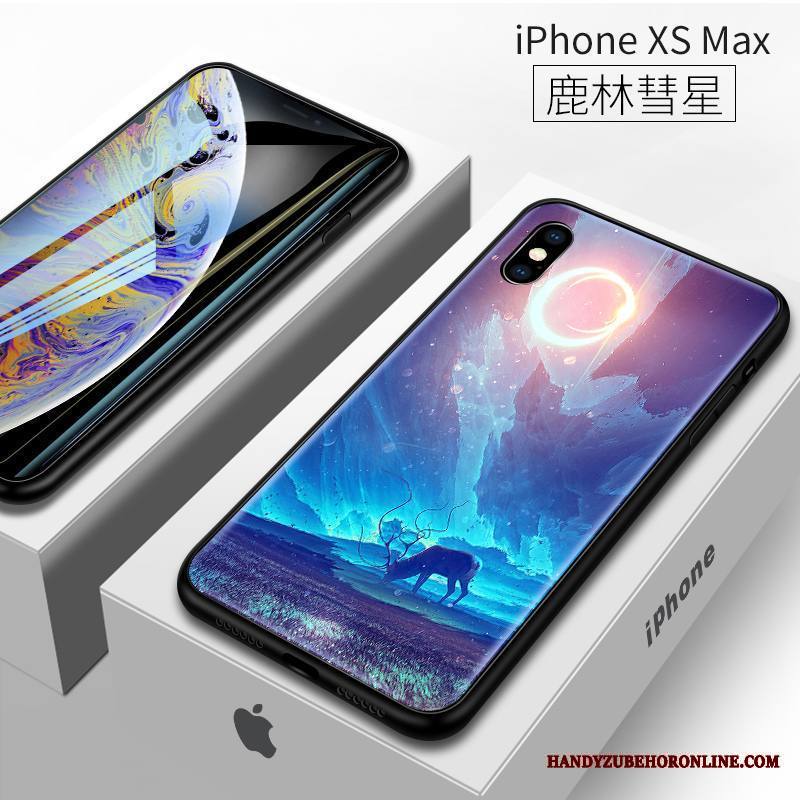 iPhone Xs Max Kuori Murtumaton Silikoni Sininen Puhelimen Kuoret All Inclusive Uusi Lasi