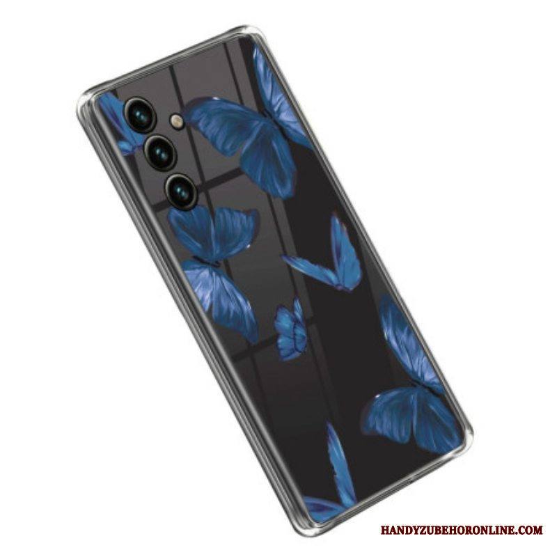 Case Samsung Galaxy A14 / A14 5G Saumattomat Siniset Perhoset