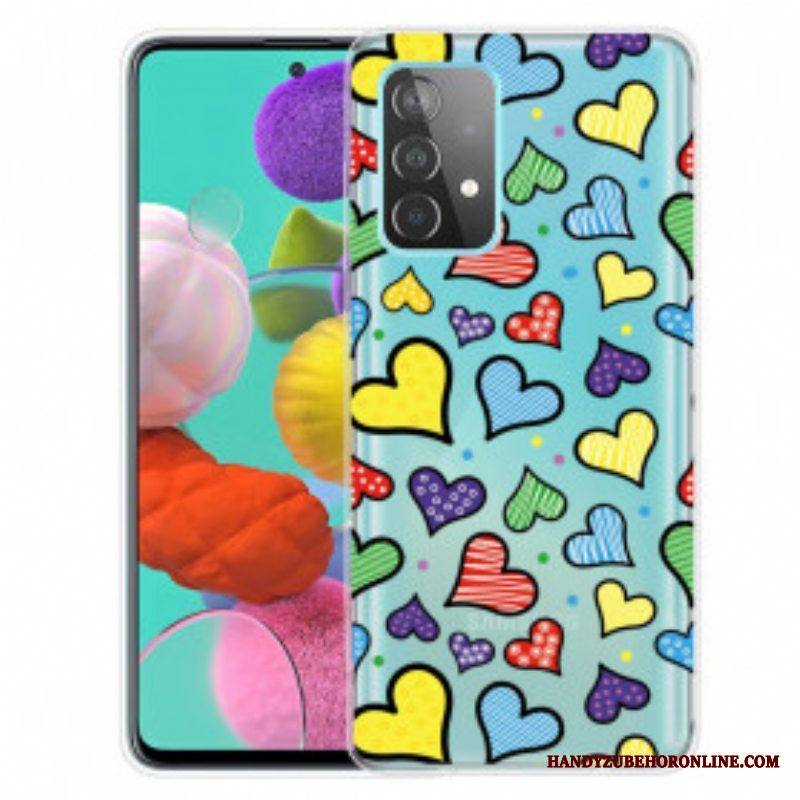 Case Samsung Galaxy A52 4G / A52 5G / A52s 5G Moniväriset Sydämet