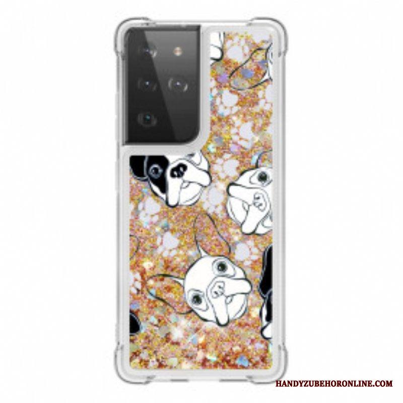 Case Samsung Galaxy S21 Ultra 5G Herra Koiran Paljetteja