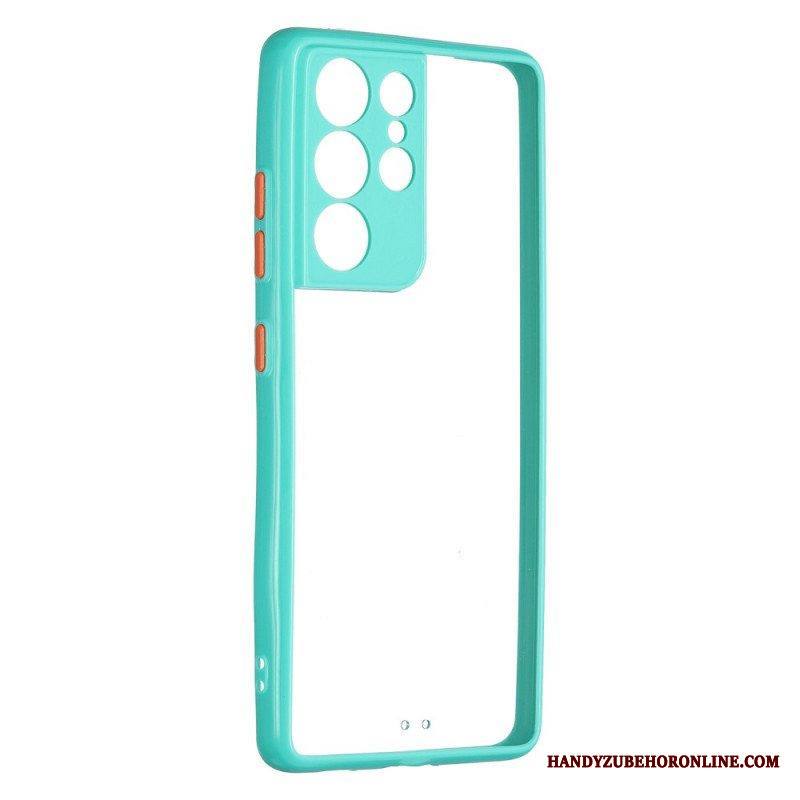 Case Samsung Galaxy S21 Ultra 5G Saumaton Värikäs Ääriviiva