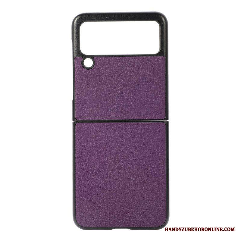 Case Samsung Galaxy Z Flip 3 5G Kotelot Flip Aitoa Litsi-nahkaa