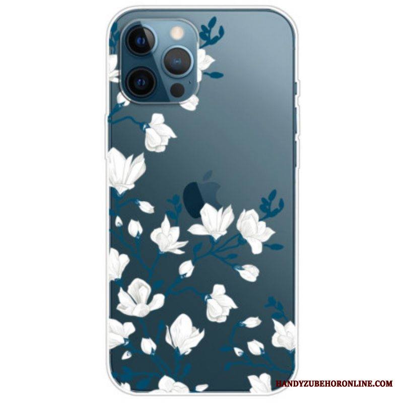 Case iPhone 14 Pro Saumattomat Valkoiset Kukat