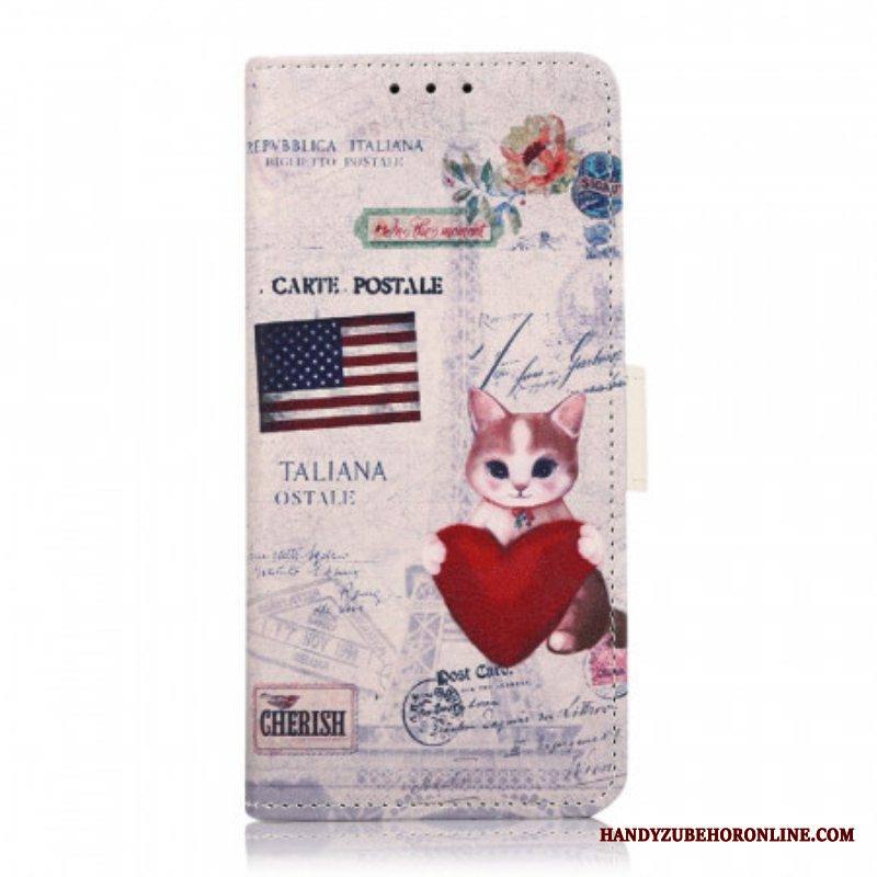 Flip Case Moto E40 / E30 / E20 Traveller Cat