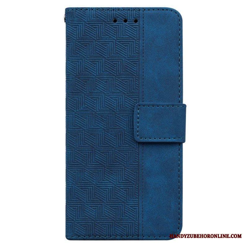 Flip Case Samsung Galaxy A54 5G Huomaamattomat Kuviot Ja Hihna