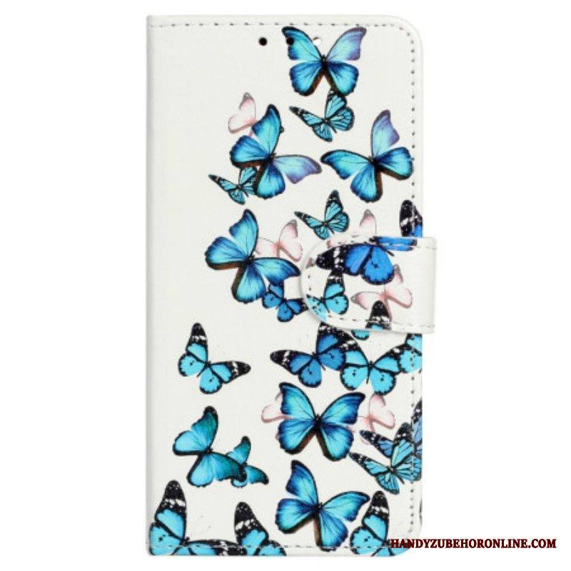 Flip Case Samsung Galaxy S23 Ultra 5G Perhosia Lennossa