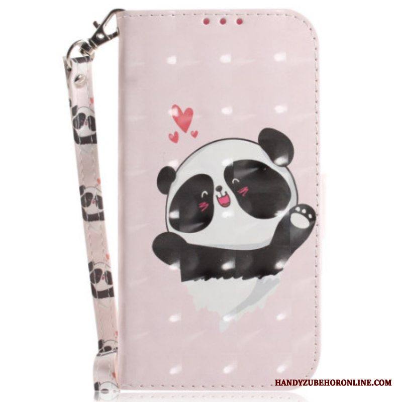 Flip Case Xiaomi 13 Suojaketju Kuori Panda Love With Lanyard