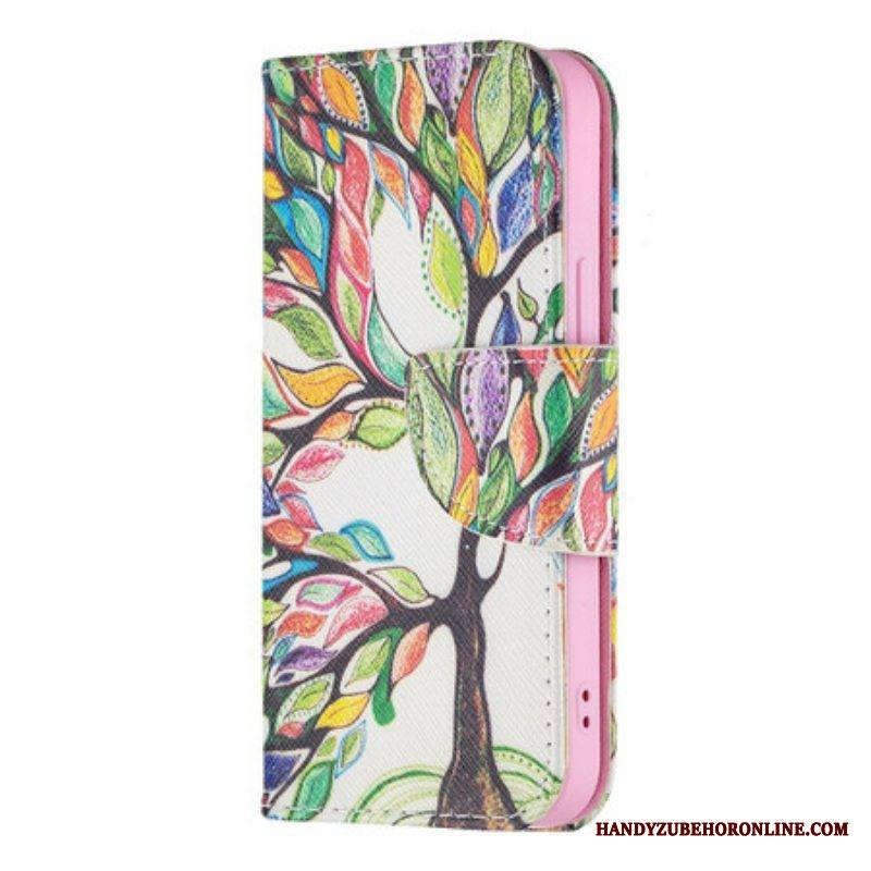 Flip Case iPhone 13 Mini Värikäs Puu
