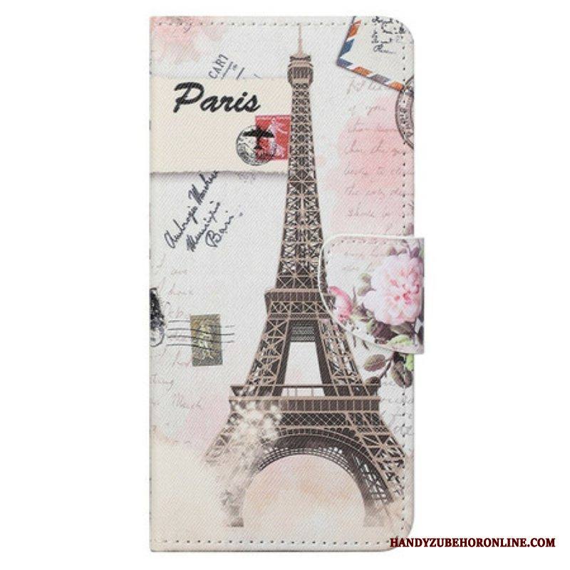 Flip Case iPhone 13 Pro Max Retro Eiffel-torni