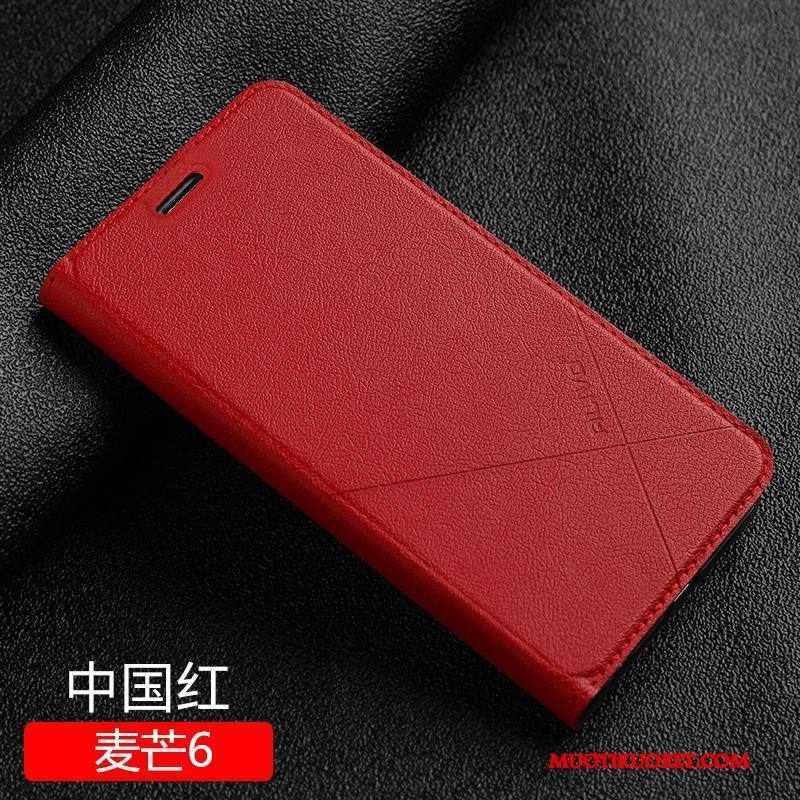 Huawei Mate 10 Lite Kuori Murtumaton Nahkakotelo Puhelimen Kuoret Suojaus Punainen Simpukka