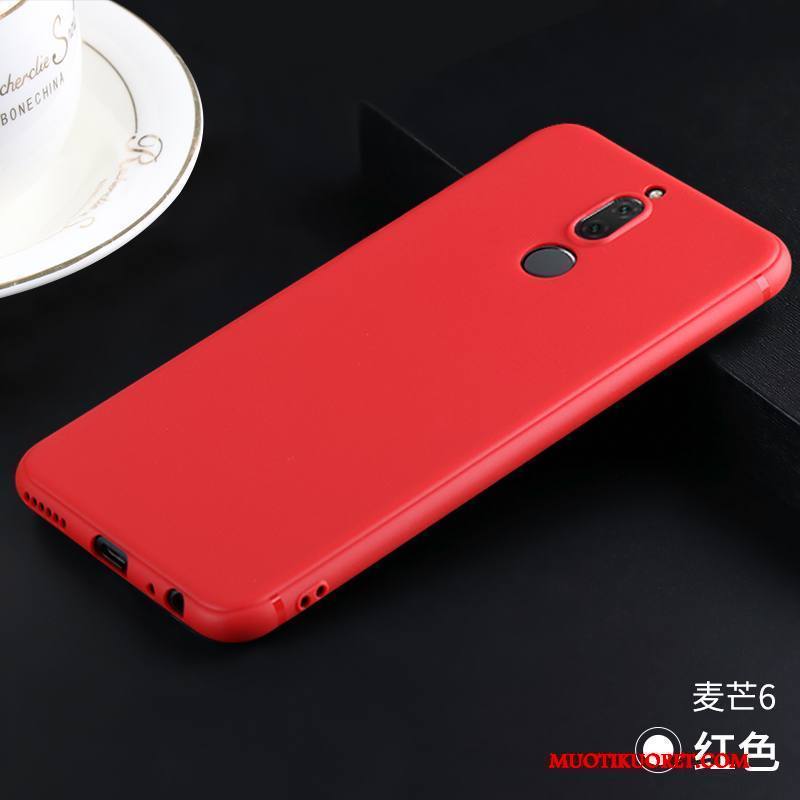 Huawei Mate 10 Lite Punainen Pesty Suede Puhelimen Kuoret All Inclusive Murtumaton Silikoni Kuori
