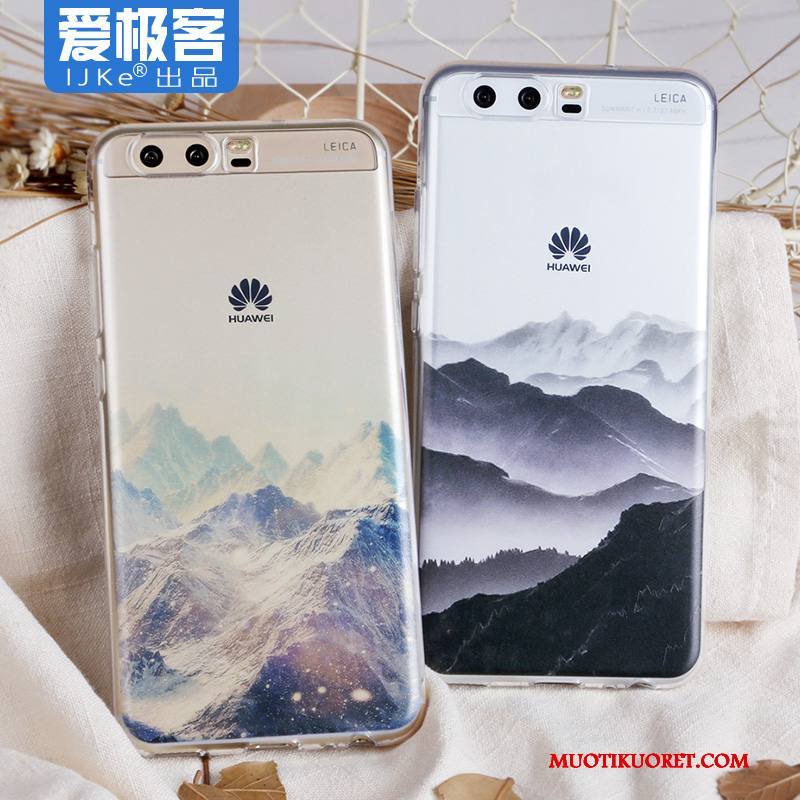 Huawei P10 Puhelimen Kuoret Murtumaton Suojaus Silikoni Maisema Valkoinen Kuori