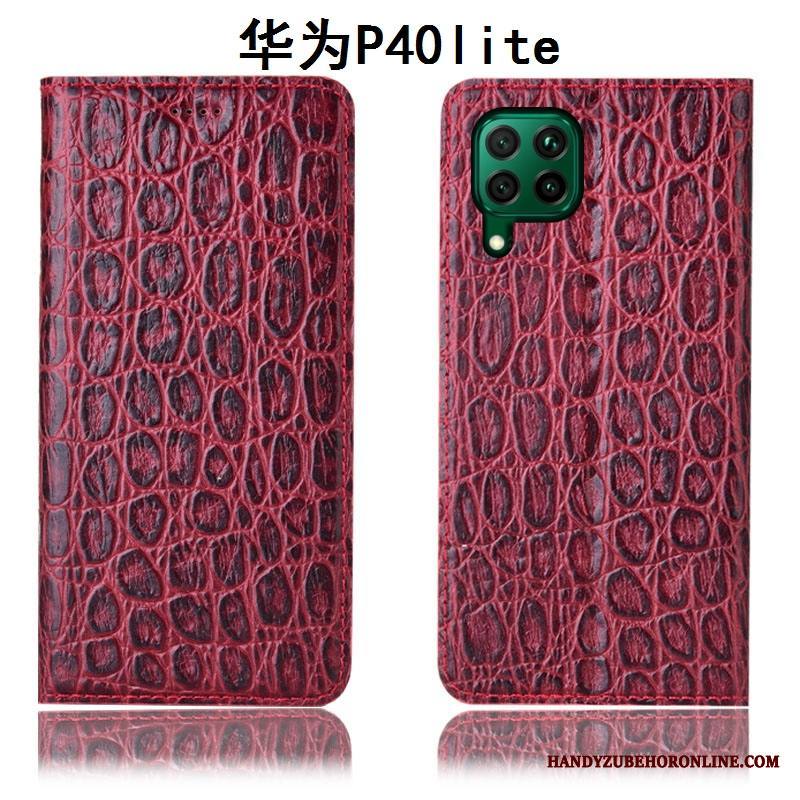 Huawei P40 Lite Kuori All Inclusive Punainen Suojaus Kotelo Murtumaton Puhelimen Kuoret Nahkakotelo