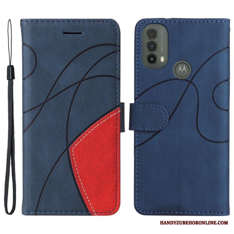 Kotelot Moto E40 / E30 / E20 Kaksisävyinen Signature Faux Leather