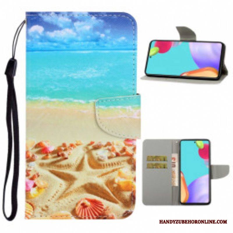Kotelot Samsung Galaxy A52 4G / A52 5G / A52s 5G Suojaketju Kuori Lanyard Beach