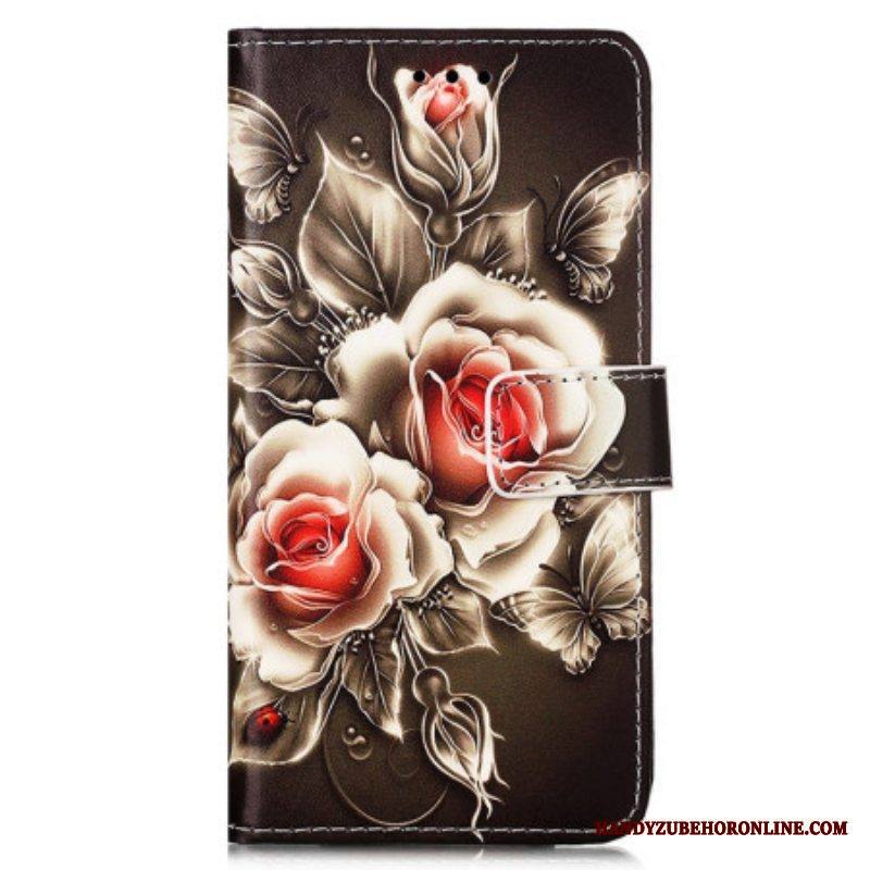 Kotelot Samsung Galaxy A54 5G Suojaketju Kuori Strap Roses