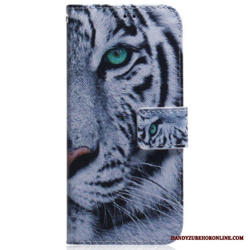 Kotelot Samsung Galaxy M13 Suojaketju Kuori Strappy White Tiger