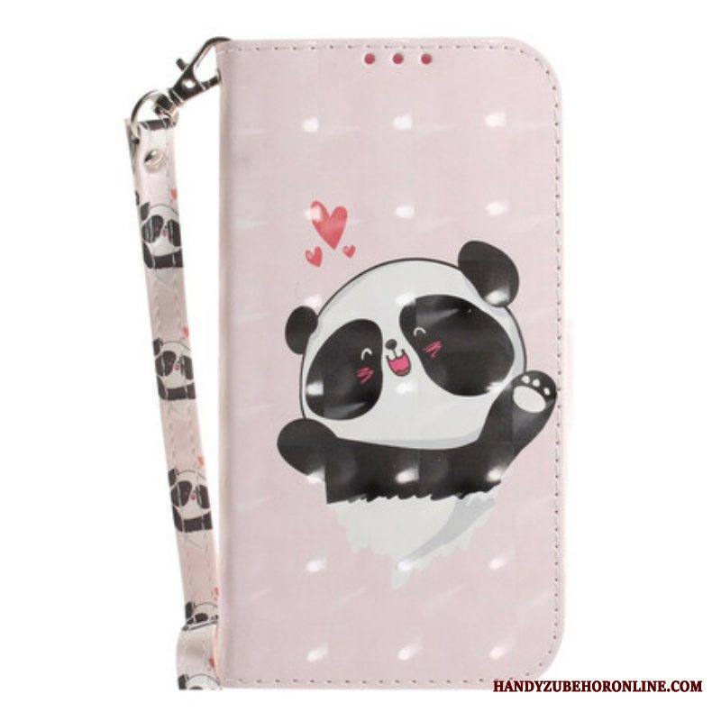 Kotelot Samsung Galaxy S21 FE Suojaketju Kuori Panda Love With Lanyard