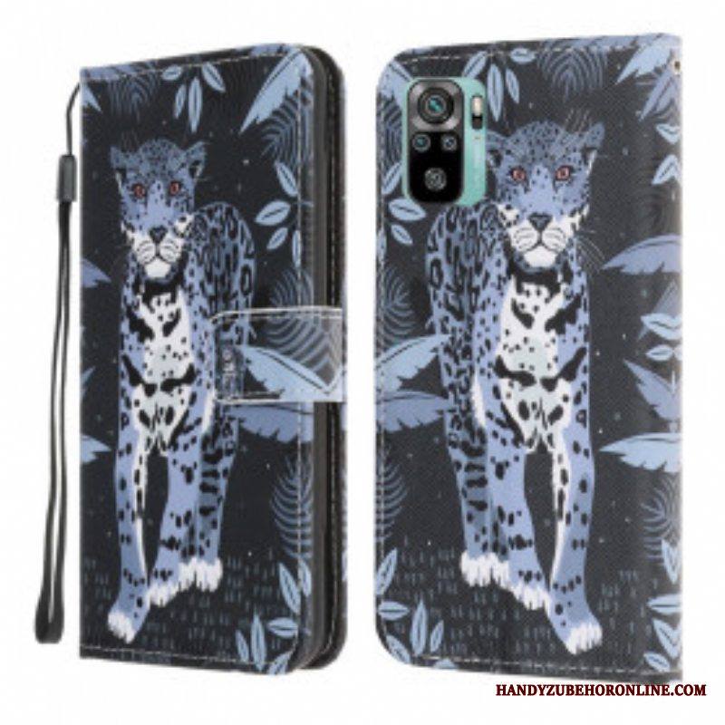 Kotelot Xiaomi Redmi Note 10 / 10S Suojaketju Kuori Strappy Leopard