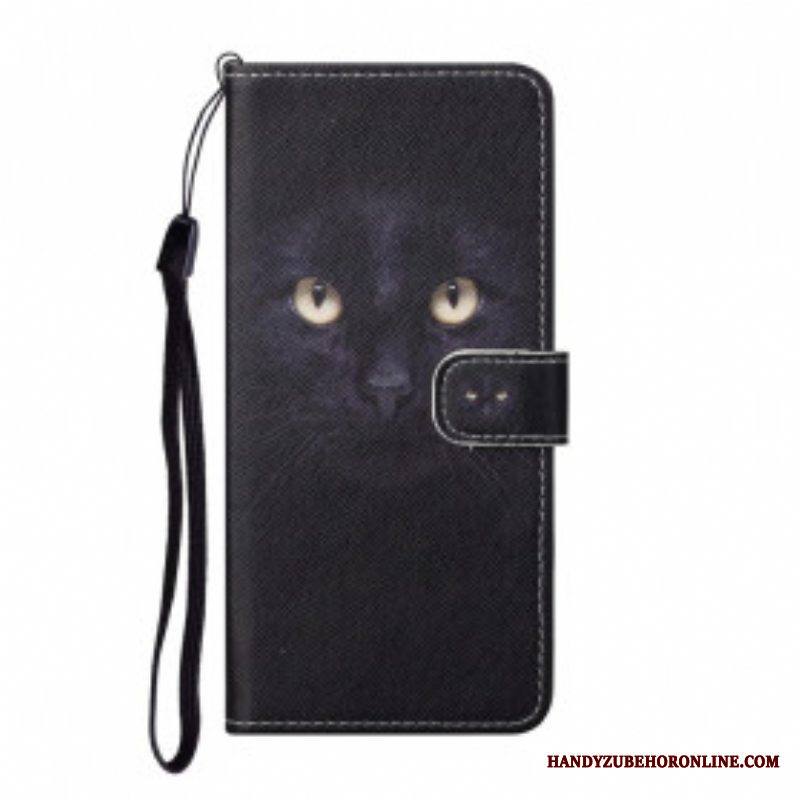 Kotelot Xiaomi Redmi Note 10 Pro Suojaketju Kuori Strappy Black Cat Eyes