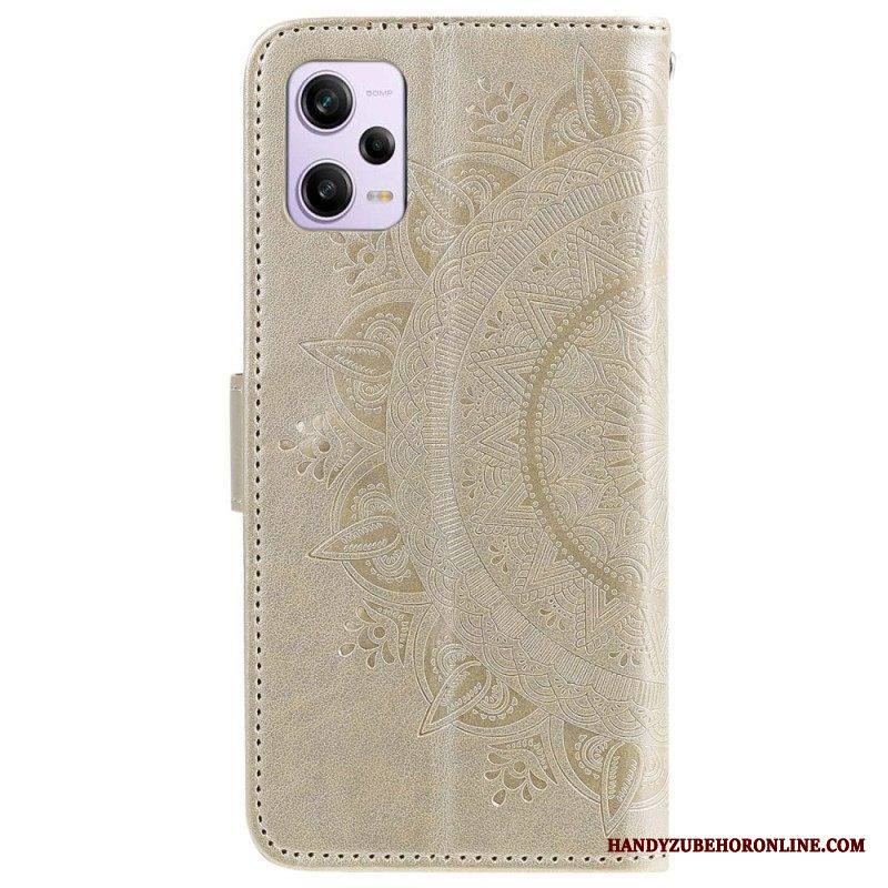 Kotelot Xiaomi Redmi Note 12 Pro Mandala-aurinko Kaulanauhalla