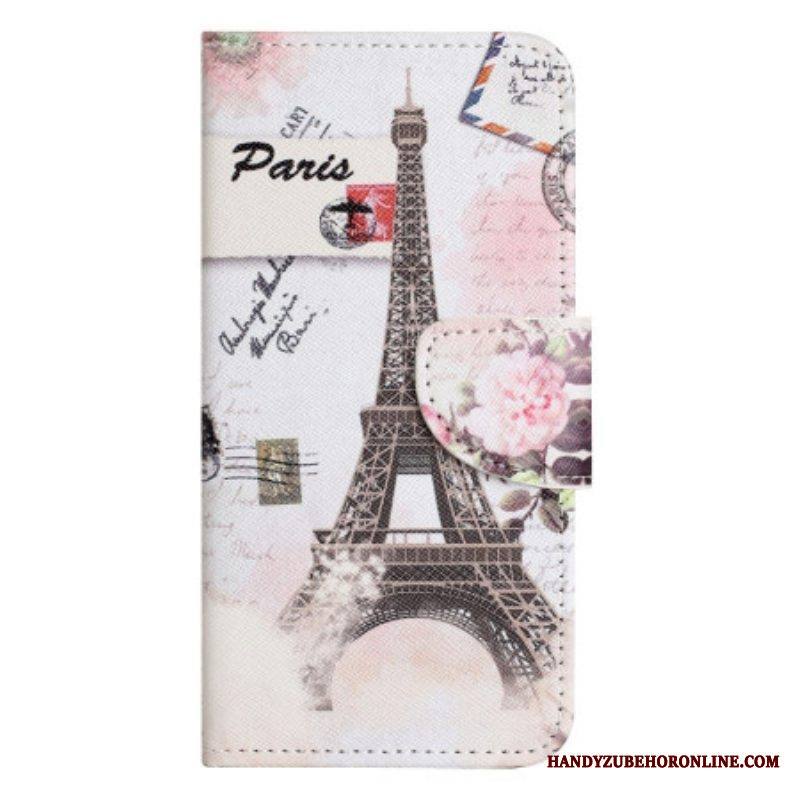 Kotelot iPhone 14 Pro Vintage Eiffel-torni