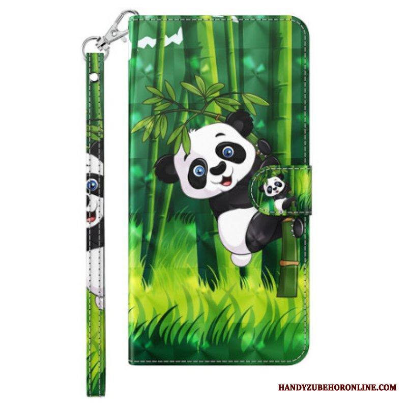 Kotelot iPhone 15 Plus Suojaketju Kuori 3d Bamboo Panda Hihnalla