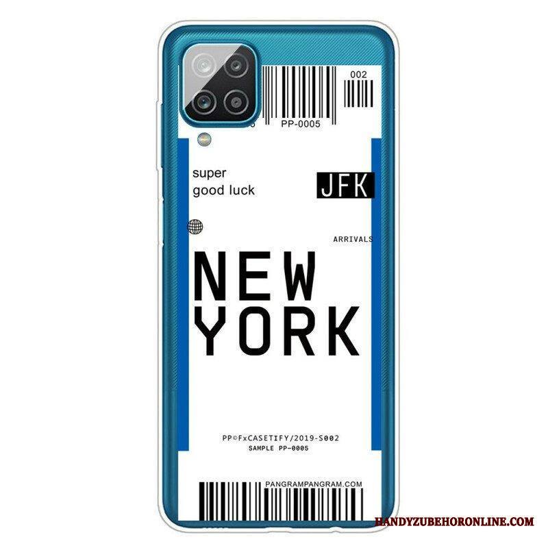 Kuori Samsung Galaxy M12 / A12 Boarding Pass New Yorkiin