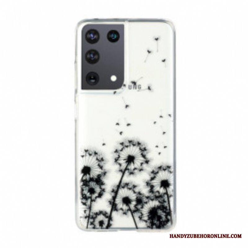 Kuori Samsung Galaxy S21 Ultra 5G Saumattomat Mustat Voikukat