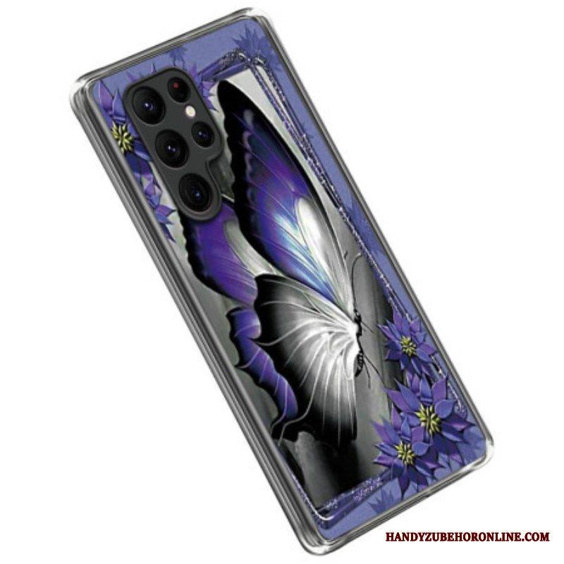 Kuori Samsung Galaxy S23 Ultra 5G Violetti Perhonen