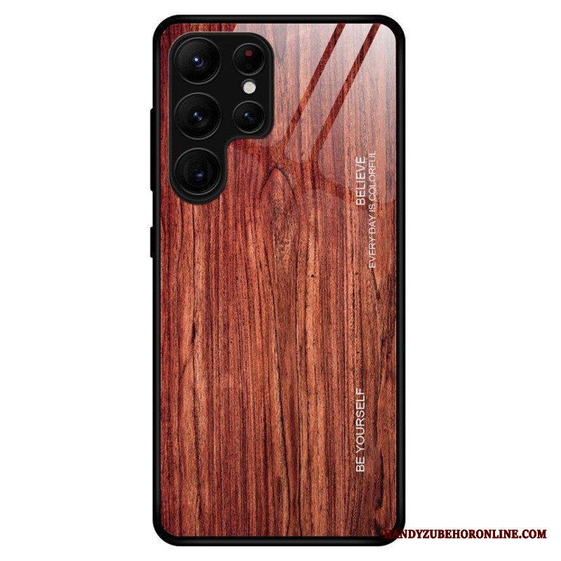 Kuori Samsung Galaxy S23 Ultra 5G Wood Design Karkaistu Lasi