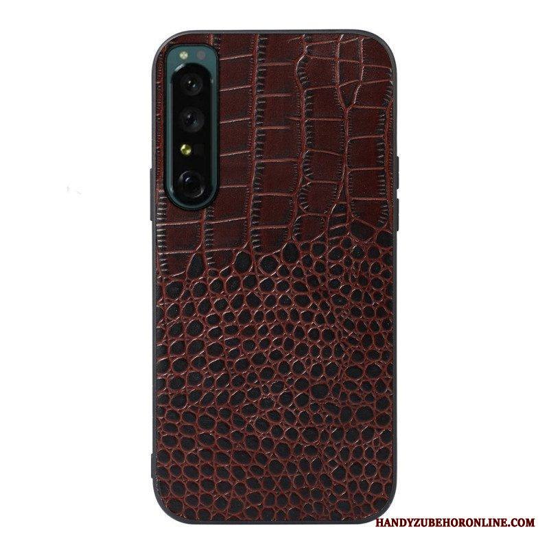 Kuori Sony Xperia 1 IV Aito Crocodile Texture -nahka