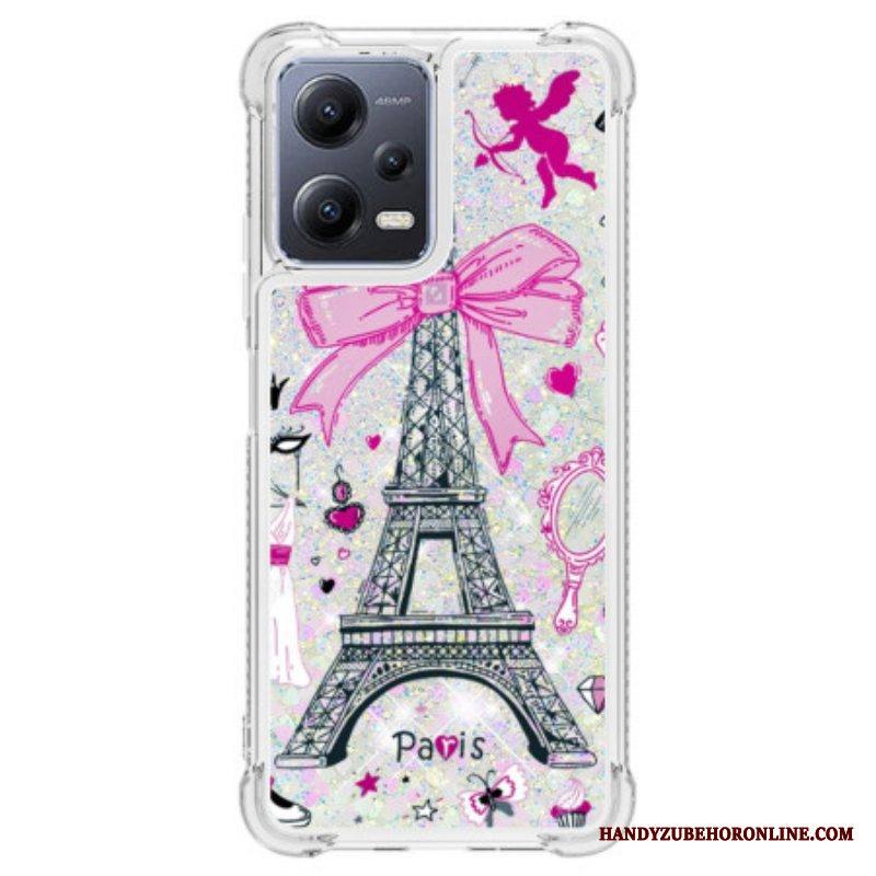 Kuori Xiaomi Redmi Note 12 5G Eiffel-tornin Paljetteja