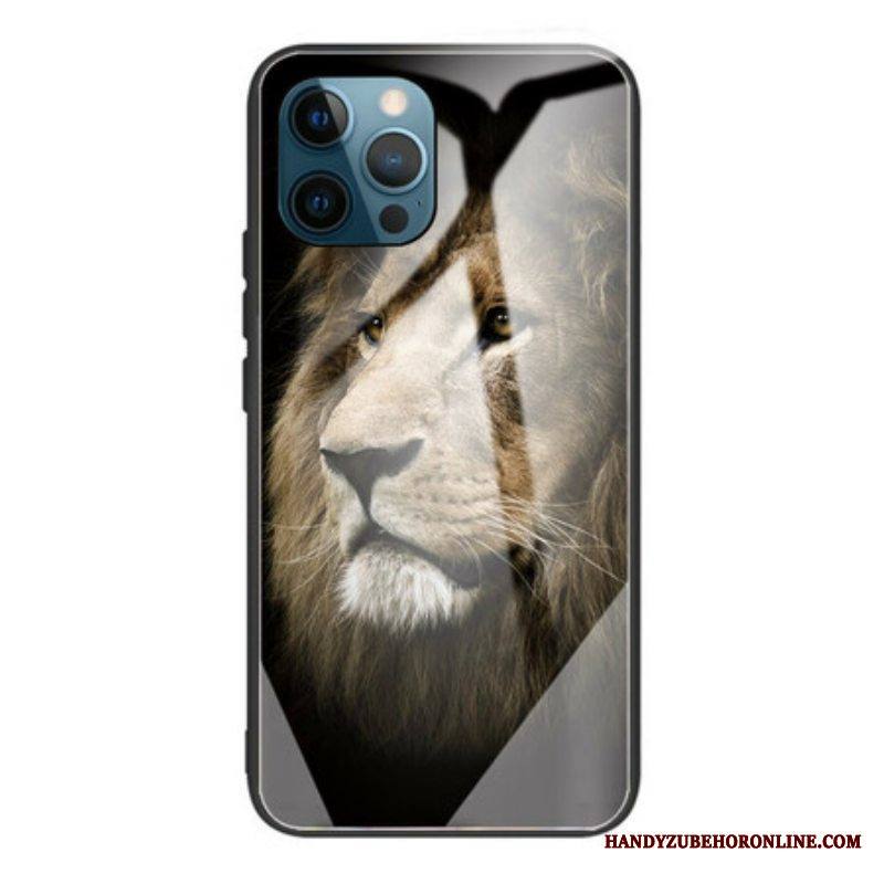 Kuori iPhone 13 Pro Max Lion Head Karkaistu Lasi