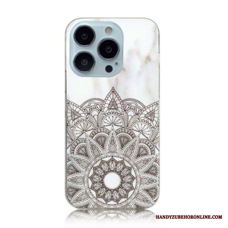 Kuori iPhone 13 Pro Max Marmoroitu Mandala